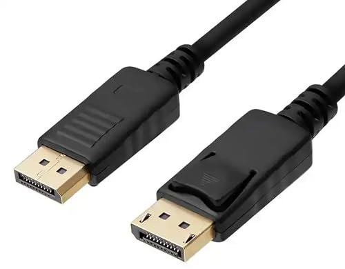 Pipestation Display Port Cable 1.8m | High-Resolution 4K UHD Gold Plated DisplayPort Cable | Secure & High-Definition Display Port to DisplayPort Male-to-Male Monitor Lead for PC, Laptop, TV, Monitor