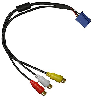 Funien Adaptateur RCA, Adaptateur de Voiture RCA Câble VTR 6 Broches Remplacement du Port A/V Bleu pour