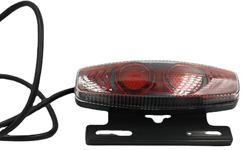 CosyCaya Luz Trasera LED para Bicicleta EléCtrica, LáMpara de Advertencia de Seguridad de 36V y 48V para Accesorios de Bicicleta EléCtrica, Conector SM para Ciclismo Nocturno