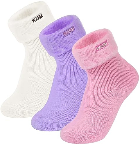 Kotashion Chaussettes Moelleuses Femmes Hiver Douces et Chaudes Corail Pilou Chaussette Thermiques Douillettes Chaude Chaussette Filles Noël Pour Dames Cadeau