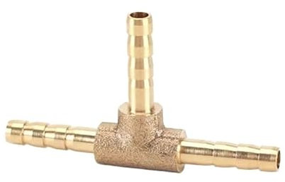 Schlauchverschraubung, Anschlussschlauchadapter, 2 Stück 4/6/8/10/12 mm Messing-Schlauchverschraubung mit Widerhaken, T-Stück, T-3-Wege-Anschlussverbinder, Luft, Wasser, Kraftstoff, Gas(4-4-4mm)