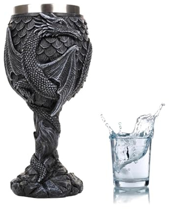 Copa de Dragón - Cáliz de Vino de Acero Inoxidable, Copa Medieval para Beber | Copas medievales creativas y multiusos, copa de dragón tridimensional para beber o reunirse a diario (3,54 x 3,66 x 7,28