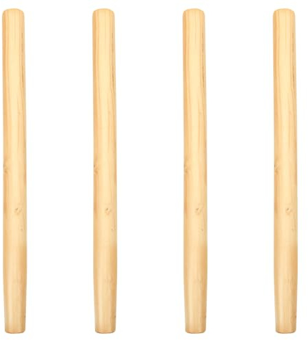 VOSAREA 4PCS Wooden Shovel Handle Replacement Solid Ash Wood Straight Handle - Wood Handles for Shovels - Hoes and Garden Tools Ideal for Landscaping and Gardening 39cm/15.35in