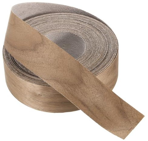 PATIKIL Bordatura Noce, 51 mm x 15m Nastro Impiallacciatura Legno Preincollato Flessibile Bordatura Compensato con Adesivo Termofusibile per Restauro Mobili (2 x 49ft)
