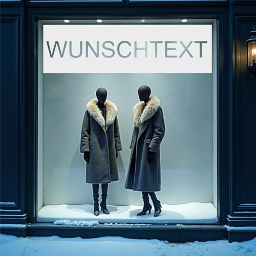 INDIGOS UG Sichtschutzfolie - Wunschtext quer - Text - individuell personalisiert - Wunschmaß - Glasdekorfolie für Fenster, Schaufenster, Tür - passgenaue Fertigung - Fensterfolie - selbstklebend