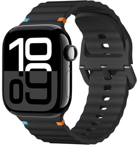 Netolo Sport Straps Compatible with Apple Watch Strap 40mm 41mm 38mm 42mm(Series 10) for Men Women, Soft Silicone Band for Apple Watch SE Strap - iWatch Series 10 9 8 7 6 5 4 3 2 1