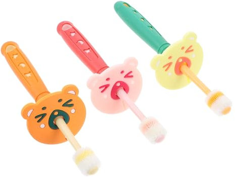 DEARMAMY 3pièces Brosses à Dents Rotatives Pour Garçon Fille Anti-brosse à Dents Souple Et Nettoyante Lot De Pour Tout-petits