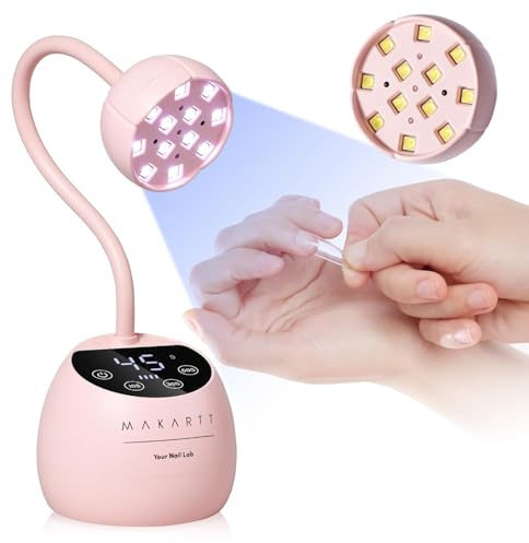 Makartt UV Lampe für Gelnägel Cherie Kabellos USB 39W Nagellampe Schwanenhals mit 4 Timer & Auto Sensor Professionelle Schnelle Härtung Gel Polish Nail Art