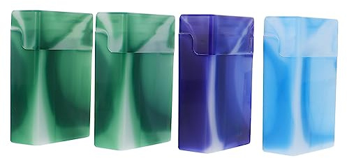 DEARMAMY 4pièces Étui à Cigarettes Plastique Portable Pour Paquets De Boîte à Cigarettes Contenant Et Briquet