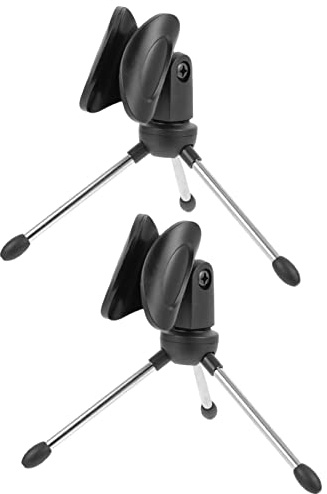 LIGIGWASH Supporto Microfono da Tavolo e Clip Pieghevole in Metallo Nero 2 Pezzi Braccio per Microfono per Decorazioni Scuola e Uso Professionale a Casa