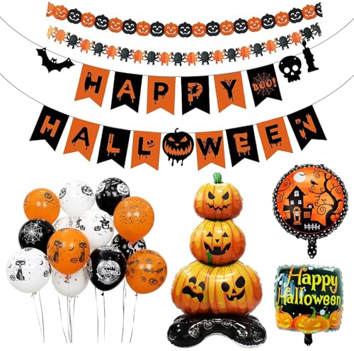 KHDULQ Addobbi Halloween 20 Pezzi Palloncini per Bambini,Halloween Casa Palloncini Horror Allegri per Feste, Palloncin in Lattice,Decorazioni per Feste