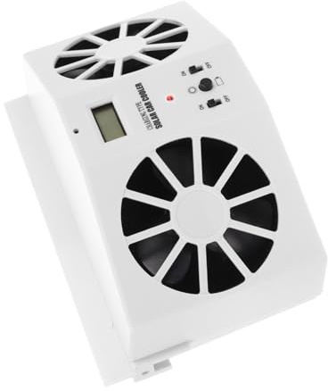 EPIGEIST Solar Powered Car Window Exhaust Fan with Outlets Car Vent Fan for Enhanced Air Circulation Smoke Exhaust and Efficient Vehicle Ventilation White
