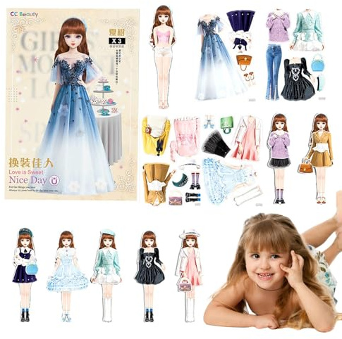 Magnetische Anziehpuppen, Magnetische Anziehpuppen - Sicheres und harmloses Prinzessinnen-Anziehpuppen-Set - Prinzessin-Anziehpuppe aus Papier, leicht zu greifen, Geschenk für Kinder, Mädchen im Alter