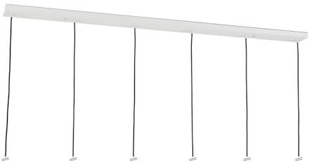 ORION LIGHTSTYLE Deckenbaldachin für Leuchte Baldachin länglich rechteckig, Abzweigdose mit 6 Kabelauslässen (150x10x2.5cm), weiß - ideal für Esstisch