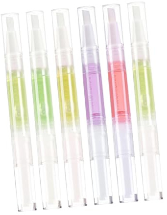 Mobestech 6 Stück Nagelöl Stift Cuticle Oil Pen mit Pinselspitze Pflegendes Nagelhautöl Revitalisierend Brüchige Nägel Natürlicher Wirkstoff Praktischer Nagelpflege stift für Maniküre und
