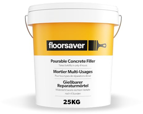 Floorsaver Pourable Concrete Filler - 25kg | Self-Levelling, Heavy-Duty Concrete Repair Mortar | Ready for Heavy Traffic in 4 Hours | Suitable for Indoor & Outdoor Repairs