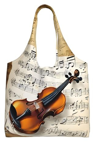 Sac fourre-tout en toile avec imprimé papillon et violoncelle pour femme, sac d'épicerie réutilisable, grande pochette en toile, sac à main portable