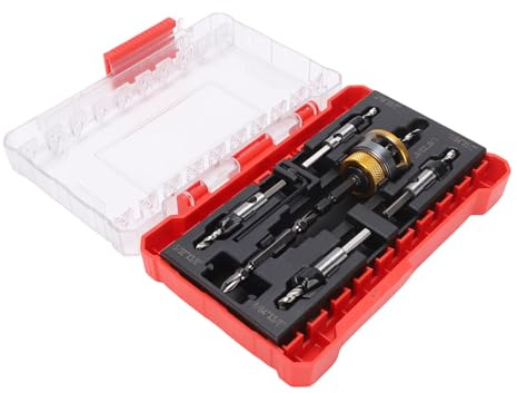 Yctze Juego de Brocas para Avellanador con Tope de Profundidad - Broca para Avellanador Vástago Hexagonal de 6,5 Mm Broca para con Tope de Profundidad - 4 Brocas de Repuesto - Herramientas y Hogar