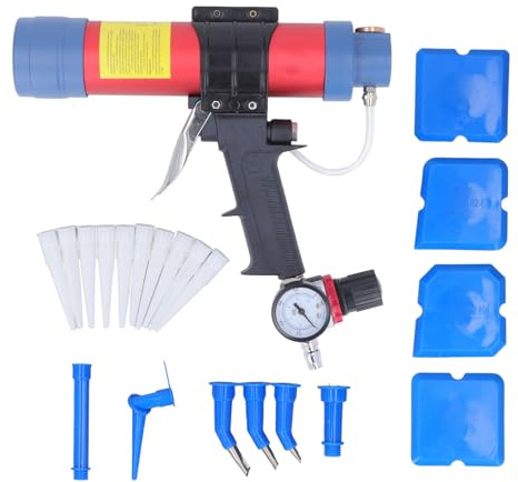 Air Caulk Gun 310ml Capacity Pneumatic Caulking Gun Glass Glue Gun with Pressure Gauge