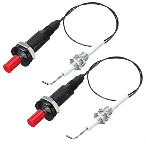 CWOQOCW Kit di accensione piezoelettrica per griglia a gas, con pulsante di accensione per griglie a gas, stufe, forni, caminetti e stufe, cavi da 50 cm, confezione da 2 pezzi