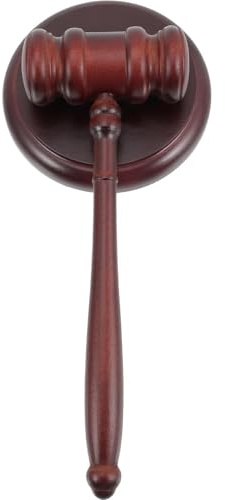 Juego de base de mazo de juez de madera, martillo clásico de sentencia de abogado de madera de haya for uso en tribunales de subasta y procedimientos legales