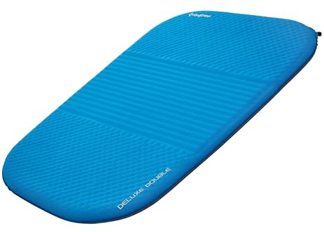 KingCamp Double Sleeping Pad, 2 Person Queen R 7.5 Self Inflating Sleeping Pad 3 Thick Foam Mattress Mat with Contoured Design & Honeycomb Surface Cut for Camping Tent Car Backpacking (BLUE/CHARCOAL)