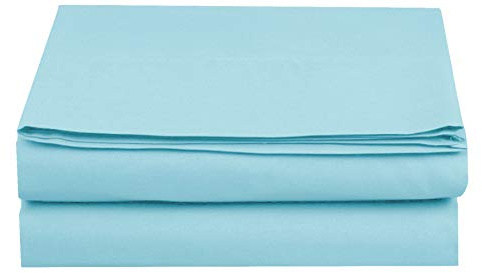 Elegant Comfort Bedding Flat Sheet, Wrinkle-Free, Stain-Resistant 100% Hypoallergenic, Microfiber, Aqua Blue, Full