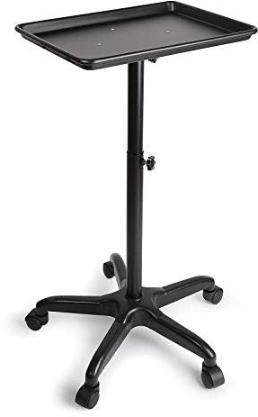 Salon trolley Friseurwagen, Höhenverstellbar Friseur Arbeitswagen, Friseurwagen Arbeitswagen Regal Tray Rollwagen für Friseur Kosmetikerin Beauty Salon Schwarz