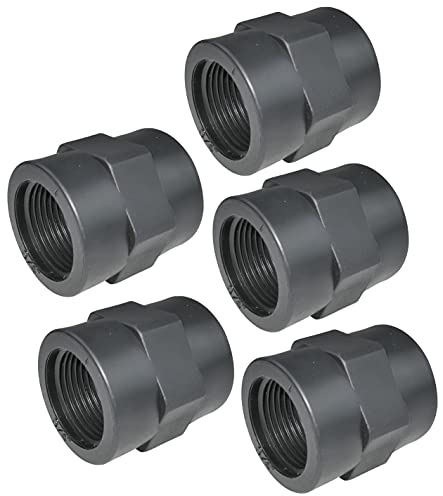 AERZETIX - C52029 - Set di 5 manicotti di pressione 3/4'' femmina/femmina per avvitare in plastica PN 10 bar - raccordo a pressione per avvitare