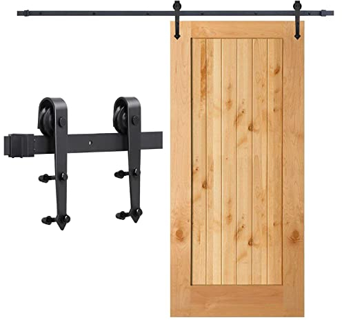 Cecaylie 6FT(183cm) Système de porte coulissante, Kit de Rail pour Porte coulissante, Épaisseur de porte applicable: 35-45cm