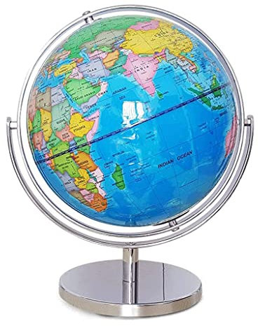 SZWH Geografischer Globus für Erwachsene, 12,5 Zoll, große Erde, 720 ° drehbar, Weltkugel mit Metallhalterung