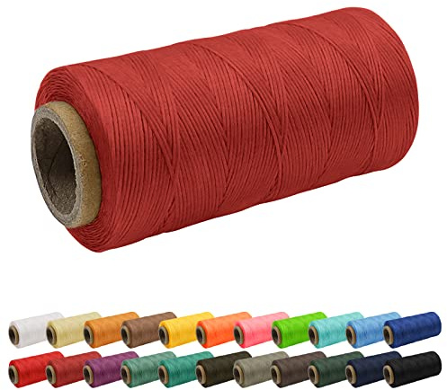 Uiopa 1mm x 260m Wachsfaden, 150D Flache Sattlergarn Ledergarn Gewachst, Leder Nähen Faden Gewachste Schnur für Nähprojekte, Buchbinderei, Schuhreparatur, Schmuck