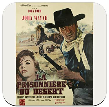 Untersetzer aus Kork – Altes französisches Poster aus dem Film der Wüstengefängnis, Retro, Kino-Poster, Vintage, 6 Stück (95 x 95 mm)