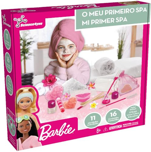 Science4you Mi Primer SPA Zen de Barbie - Juego para Niñas de la Barbie Princesa Syle para Hacer Jabones, Sales de Baño Coloridos y Perfumados y Mucho Más, Juguete, Regalo para Niñas 8+ años