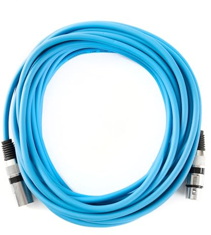 MUSIC STORE Mikrofonkabel XLR Standard, 10m, Blau, Störgeräuschfrei, 3-Pol XLR Stecker & Buchse, Ideal für Heim & Studio, Robust & Langlebig, ACC0009595-000
