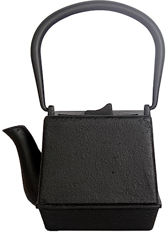Japanese Cast Iron Teapot Chinese Teapot 750ML Square Cast Iron Tea Pot Japanese Teapot Kettle with Metal Net Filter Tea Infusers for Family Afternoon Tea Tetsubin Tea Pot