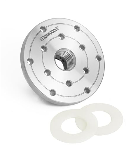 BMWOOD 4 Faceplate with 1x8TPI Thread, with Two Nylon Washers for Woodturning Lathe,12 Mounting Holes.