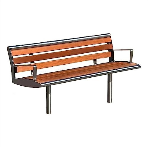 Metallbank Outdoor-Parkbank mit Rückenlehne und Armlehne, 3-Sitzer-Terrassenbank mit Stahlrahmen und Beinen, langlebiger Outdoor-Freizeitstuhl for Rasen, Garten, Pool, Hof Gartenbank Sitzbank ( Color