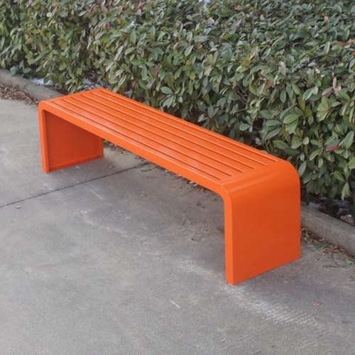 GAMAK Gartenbank Metall Wetterfest, 3sitzer, Parkbank Eisen Bank Blumenbank Gartenbank Metall Gartenmöbel für Garten Park Balkon (Orange, 150cm)