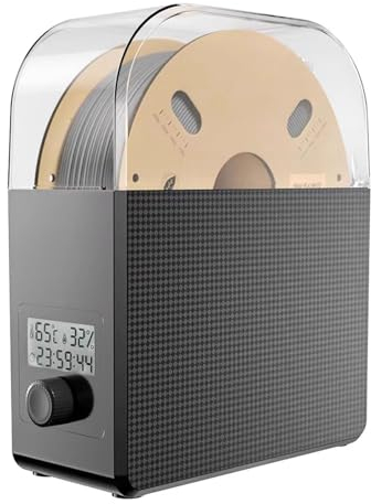 Boîte de séchage de filament d'imprimante 3D, déshydrateur résistant à la poussière et à l'humidité de la boîte de rangement de filament, avec écrans LCD, pour filament PLA PETG ABS TPU de 1,75 mm,
