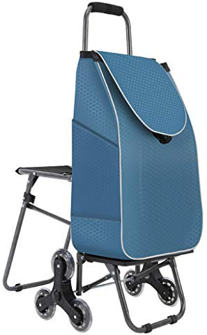 TETEOLALA Trolleys, Einkaufstrolley zum Treppensteigen, leichte, Faltbare Reise-Mobilitätswagentasche mit wasserdichtem Stoffbezug/Sitz/tragbare 6 Beawheels/#6