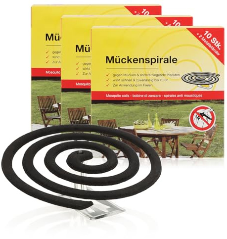 com-four® 30x Espirales de Citronela con 6 Soportes para Exterior