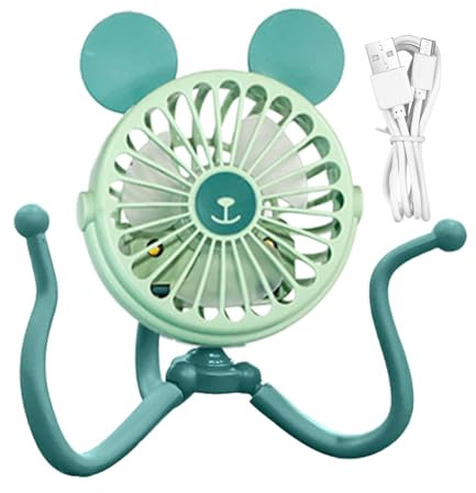 Ventilador portátil para cochecito | Ventilador eléctrico de pulpo | Ventilador eléctrico portátil silencioso para cualquier carrito