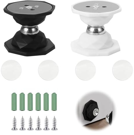 EnixwH 2 Stück Türstopper Magnet, Geräuschlos Türstopper Magnetisch Set, Anti Kollisions Magnet Türhalter Ohne Bohren, Selbstklebend Türhalter Magnetisch, für Schlafzimmer Bad Büro