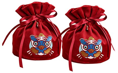 BCOATH Bolsitas de Tela Adorables para Dulces, Asa para Bodas y Regalos 2piezas Varios estilos
