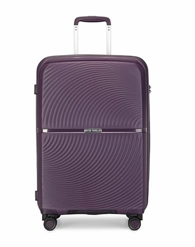 British Traveller Hartschale Koffer Trolley PP Handgepäck Reisekoffer Klein 40 Liter mit 4 Spinnerräder Rollkoffer TSA-Schloß Teleskopgriff Suitcase(Violett)