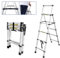JADDUO Trittleiter 1.4m+1.7m Stufen Klappbar, Multifunktionsleiter Klappleiter Teleskopleiter für Tägliche Haushalts-oder Wohnmobilarbeiten, Aluminium Trittleiter, 150KG Belastbarkeit