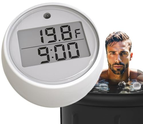 Wpsagek Wasserthermometer für Eisbad,Schwimmthermometer für Eisbad, Staubdichte Schwimmthermometer Poolthermometer, LED-Anzeige, digitales Wasserthermometer, Eisbad, kaltes Tauchzubehör