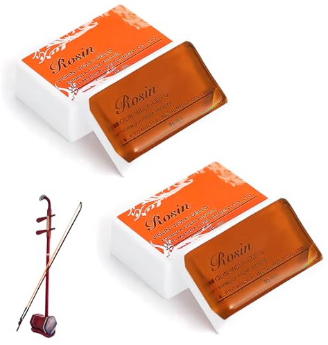 2 Stück Geigenkolophonium, Natürliches Kolophonium für Violine, Viola und Cello, Staubarmes Harz für Bögen, Sicher platziert in Aufbewahrungsbox, Machen Sie Musik angenehmer zu hören