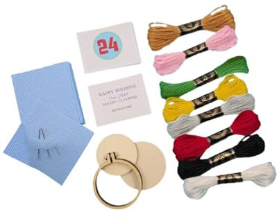 Folpus Weihnachts-Nähset, Weihnachts-Adventskalender, handgefertigtes Nähzubehör, Weihnachtsdeko für Liebhaber von Geschenken und Partygeschenken